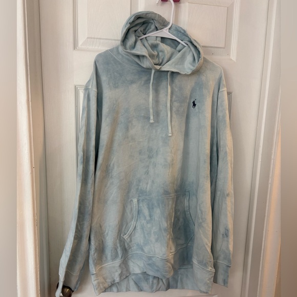 Men’s big and tall 2x Polo by Ralph Lauren Sky Blue tie dye hoodie - Picture 1 of 6